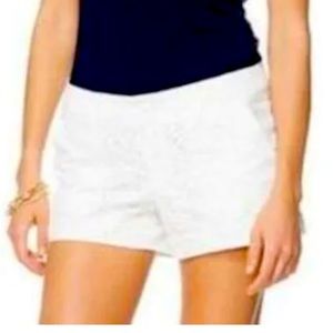 NWT 98.000 LILLY PULITZER WALSH SHORTS RESORT WHITE NYLON PAISLEY LACE GRAIL!!